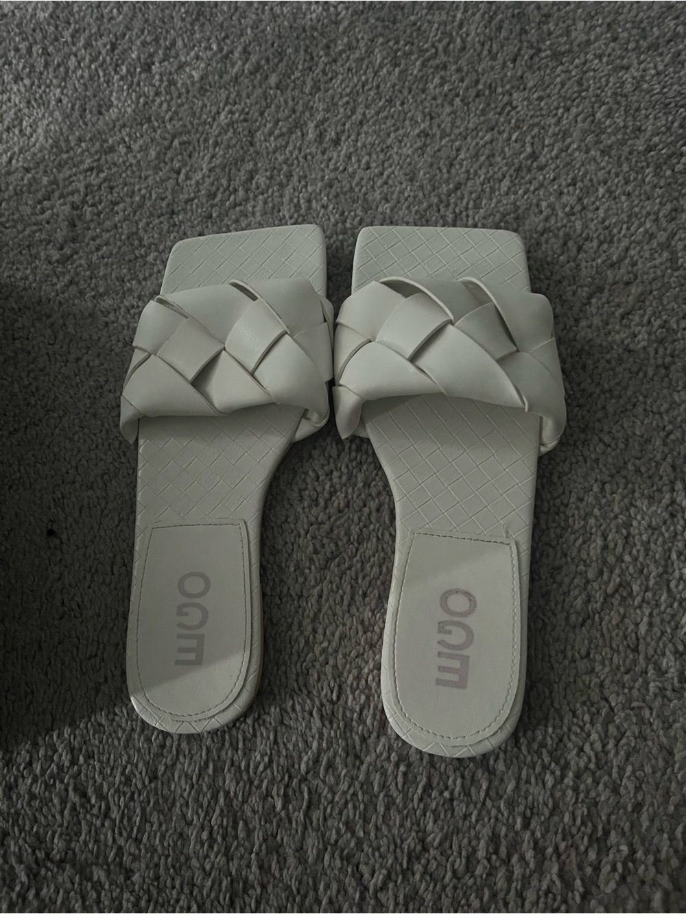 Woven Slide Sandals - White